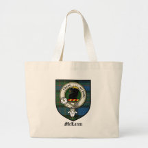 McLaren Clan Crest Badge Tartan Tote Bag