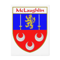 McLaughlin Coat of Arms/Family Crest Postcards