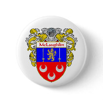 McLaughlin Coat of Arms (Mantled) Pinback Button