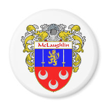 McLaughlin Coat of Arms (Mantled) Fridge Magnets