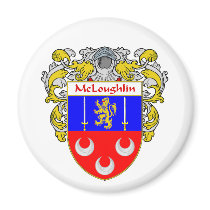 McLoughlin Coat of Arms (Mantled) Fridge Magnets