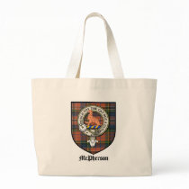 McPherson Clan Crest Badge Tartan Tote Bag