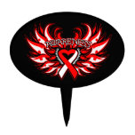 MDS Awareness Heart Wings.png Oval Cake Pick