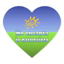 Me Encanta la Naturaleza - I Love Nature Argentine Heart Stickers