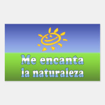 Me Encanta la Naturaleza - I Love Nature Argentine Rectangular Sticker