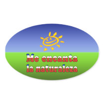 Me Encanta la Naturaleza - I Love Nature Chilean Oval Sticker