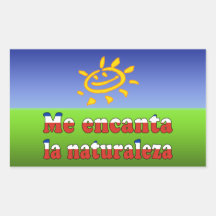 Me Encanta la Naturaleza - I Love Nature Chilean Rectangle Sticker
