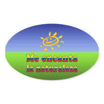 Me Encanta la Naturaleza - I Love Nature Colombian Oval Stickers
