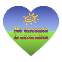 Me Encanta la Naturaleza - I Love Nature Colombian Heart Stickers