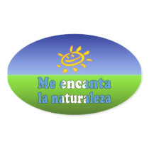 Me Encanta la Naturaleza I Love Nature Guatemalan Oval Sticker