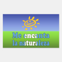 Me Encanta la Naturaleza I Love Nature Guatemalan Rectangle Sticker