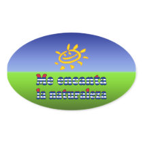 Me Encanta la Naturaleza - I Love Nature in Cuban Oval Sticker