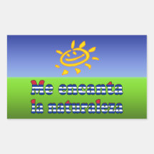 Me Encanta la Naturaleza - I Love Nature in Cuban Rectangle Stickers