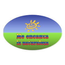 Me Encanta la Naturaleza I Love Nature Venezuelan Oval Stickers