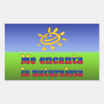Me Encanta la Naturaleza I Love Nature Venezuelan Rectangle Stickers