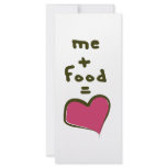 Me + Food = Love rack cards