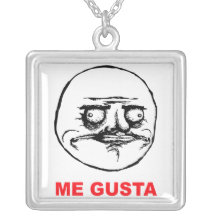 me gusta face rage face meme humour lol rofl personalized necklace