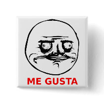 Me Gusta Face with Text Pin