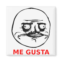 Me Gusta Face with Text Magnets