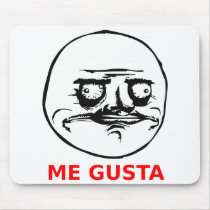 Me Gusta Face with Text Mousepads