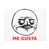 Me Gusta Face with Text Post Card