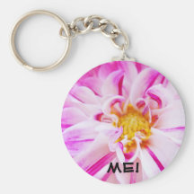 ME! keychain Floral Pink Dahlia Flower key chains