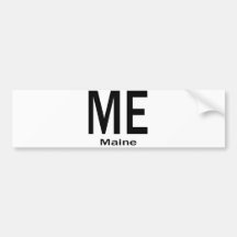 ME Maine plain black Bumper Stickers