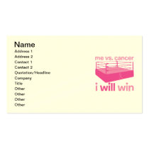 Me Vs. Cancer Business Card Templates