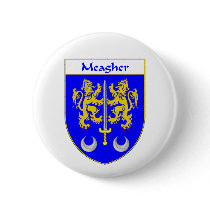Meagher Coat of Arms/Family Crest Pinback Button