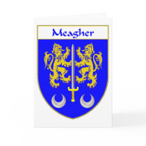 Meagher Coat of Arms/Family Crest Card