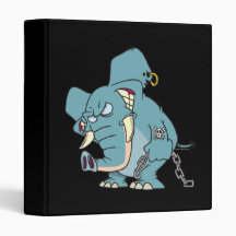mean badass elephant cartoon binder