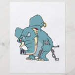 mean badass elephant cartoon flyer design