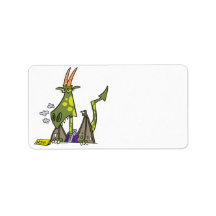 mean dragon lady attitude cartoon custom address labels
