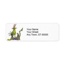 mean dragon lady attitude cartoon custom return address labels