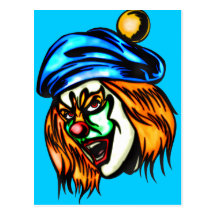 Mean Evil Clown Postcard