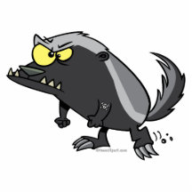 mean honey badger cartoon character photo cut out