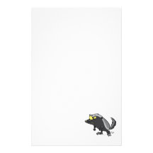 mean honey badger cartoon character personalized stationery