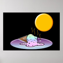 Mean Sun Melts Ice Cream Poster