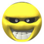 Mean yellow face smiley round sticker