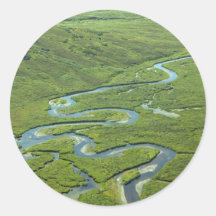 Meandering River Round Sticker