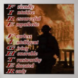 Meaning of a Fire Fighter Poster posters