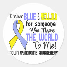 Means The World To Me 2 Down Syndrome Round Sticker