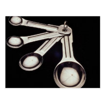 Measuring spoons of different size post card
