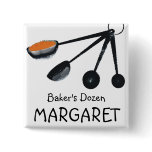 Measuring spoons spices cooking baking name tag buttons