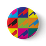 Meat Cutting Pop Art Button