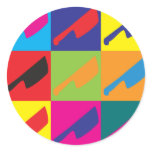 Meat Cutting Pop Art Round Sticker