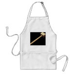 Meat tenderizing mallet in wood apron