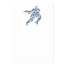 Mecha Robot Warrior With Ray Gun Business Card Templates