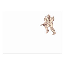 Mecha Robot Warrior With Ray Gun Business Cards