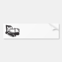 Mechanical Digger Excavator Retro Bumper Sticker